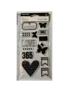Fiskars Teresa Collins Everyday Clear Stamps Set - 13 Pieces